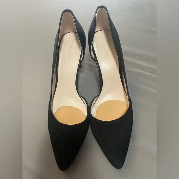 Cole Haan 👠 Stilletto Black Suede and Leather Heels Pump, Size 7.5 (EUC) - Picture 3 of 7